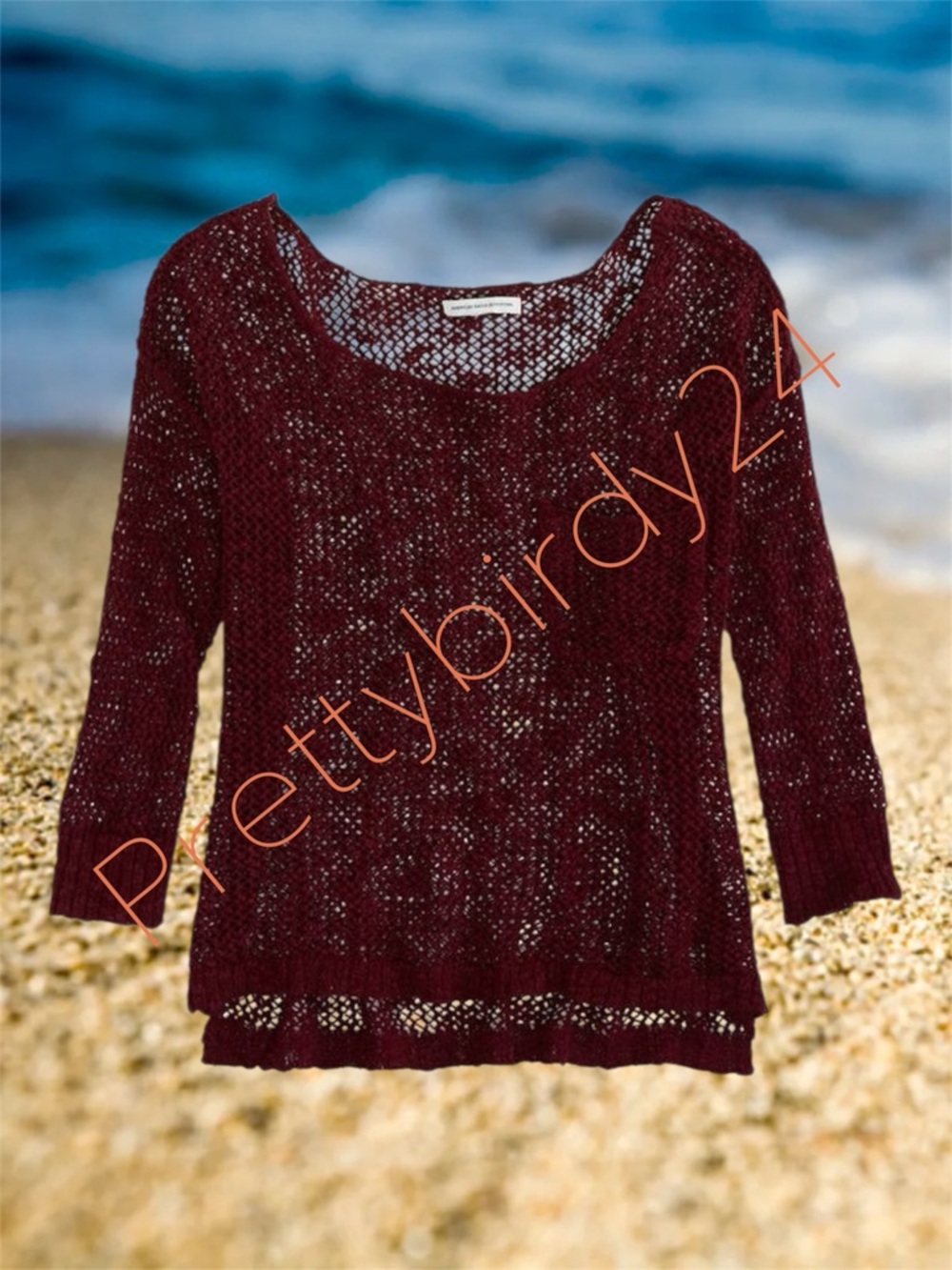 Retro AEO Wine Beach Open Knit